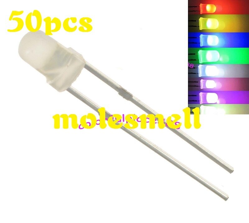   50pcs 3mm Ȯ RGB κ   ÷  ׸  LED Leds
